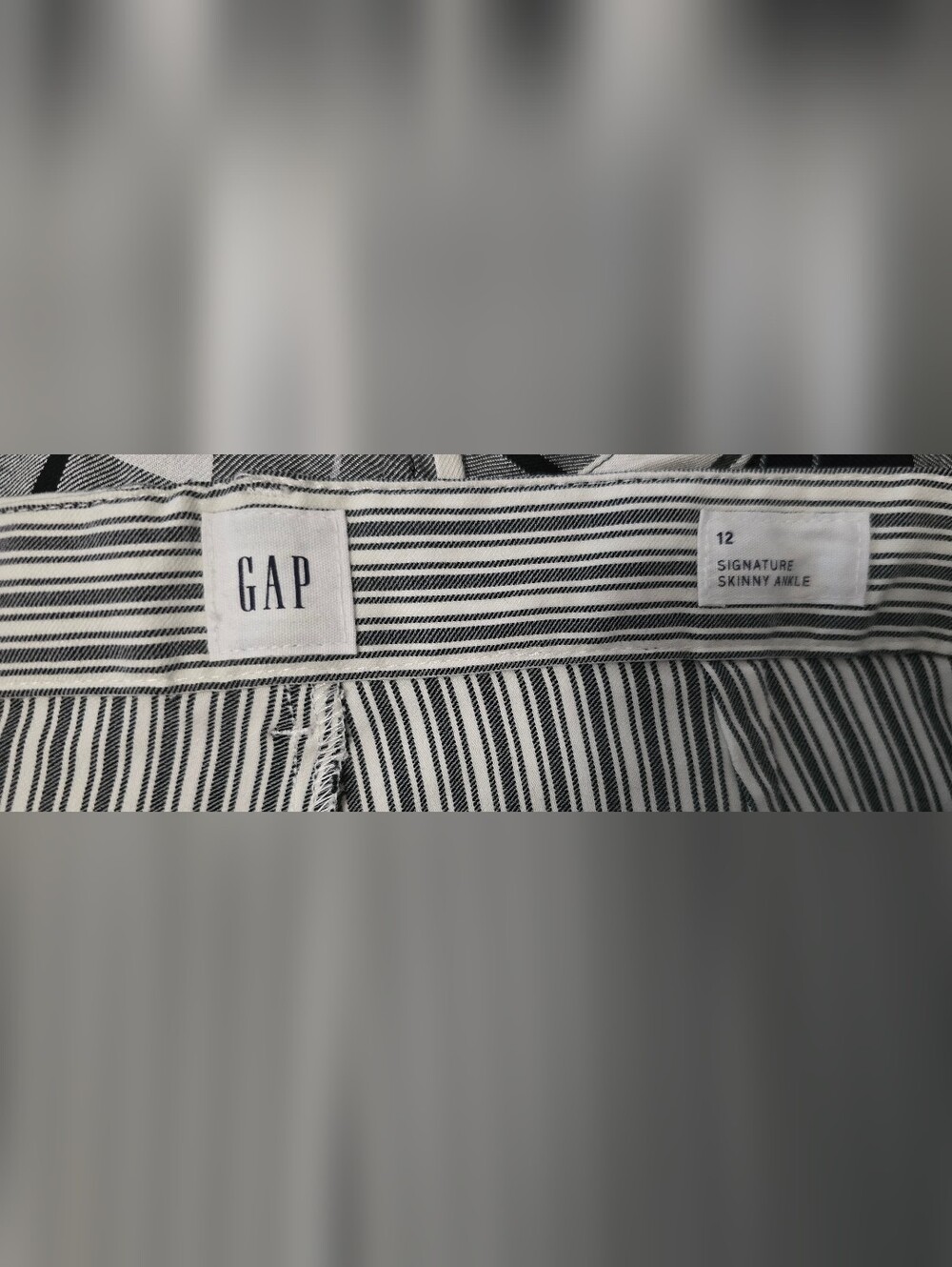 Gap Womens Signature Skinny Ankle Striped Casual Pants Size 12 - Picture 6 of 12